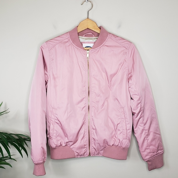 old navy pink bomber jacket